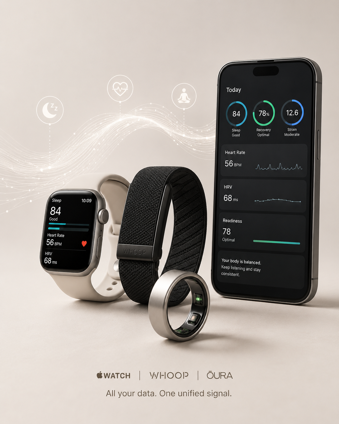 Apple Watch, Whoop, and Oura data unified into one signal on the Formula Health app